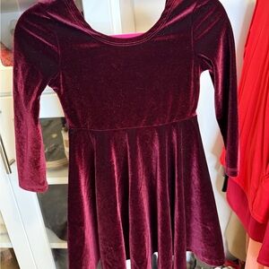 Velvet Burgundy Dress Kids Size 4/5